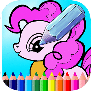 著色書帶淡紅色的Poni
