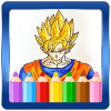Coloring book for Dragon Goku Superhero