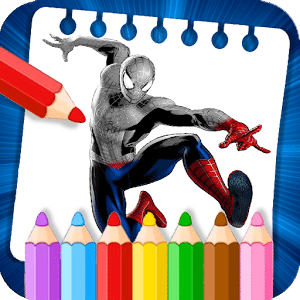 Learn to color Spider hero man
