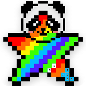 Pixel Art number coloring : pixelpanda coloring