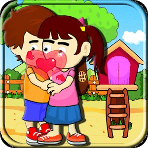 Funny Kids Kiss