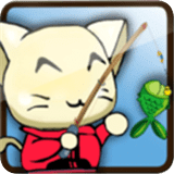 小白貓釣魚