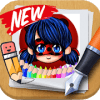 Ladybug & Cat Noir Coloring page app by fans