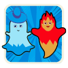 Red ghost boy and blue ghost girl game