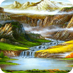Fantasy Mountain Waterfall LWP