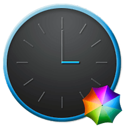 Grey&amp;Blue elegant Clock Widget