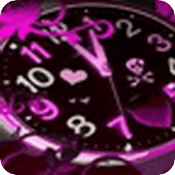 Clock Purple With Glitte...