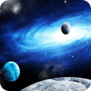 Earth Galaxy and Moon 3d LWP