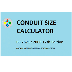 CONDUIT SIZE CALCULATOR BS7671