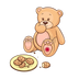 小熊吃饼干