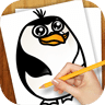 学画画马达加斯加企鹅