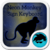 Neon Monkey Sign Keyboard