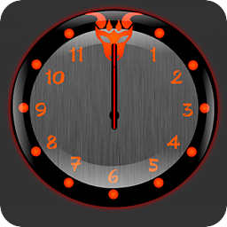 Red Dragonglow Clock Wid...