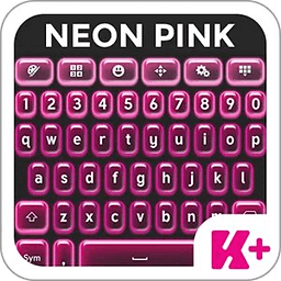 键盘加粉色霓虹灯