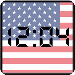 Flag LCD Clock Widget US...