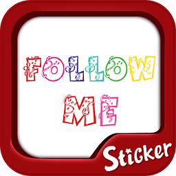 Follow me Sticker TextCu...