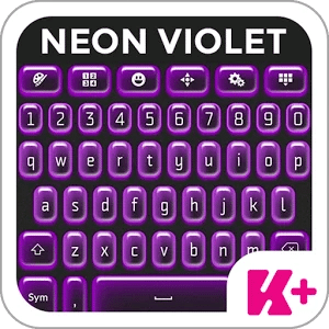键盘加霓虹灯紫
