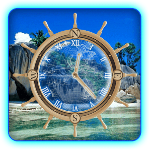 Travel Compass Clock Wallpaper