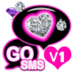 GO SMS Cute Pink Diamond Theme