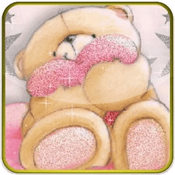 teddy bear embrace pink ...