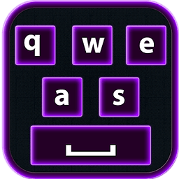霓虹灯紫色的键盘
