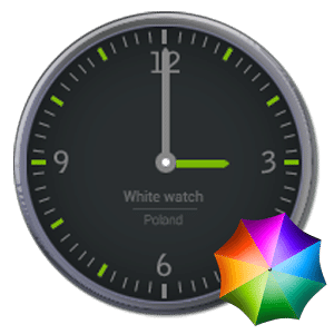 Grey and Green Clock Widget