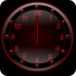 Sleek Ebony Red Clock Wi...