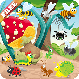 昆虫和蠕虫游戏的孩子探索昆虫世界