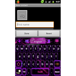 GO Keyboard Purple Flame theme