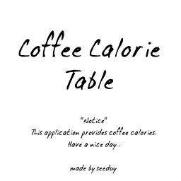 Coffee Calorie Table