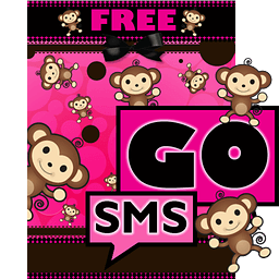 Cute Pink Monkey Theme GO SMS