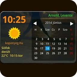 Időj&aacute;r&aacute;s &eacute;s Napt&aacute;r widget