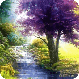Stream Water n Purple Tree