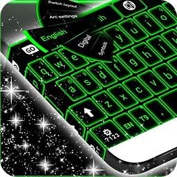 绿色霓虹灯键盘