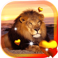 Lion Love Heart live wallpaper