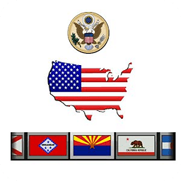 USA - States, Flags &amp; Slogans