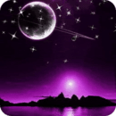 Purple Sky With Stars n Saturn