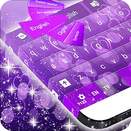 紫色背景虚化的键盘心