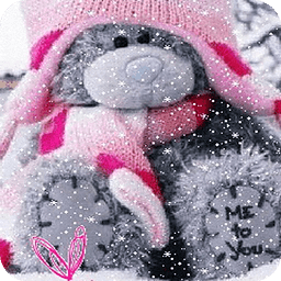 teddy bear under the snowy lwp