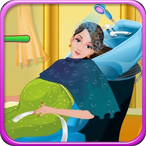 孕妇洗澡游戏的女孩