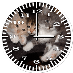Cat 3 Kittens Analog Clock