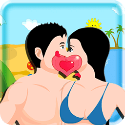 Funny Beach Side Kiss