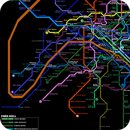 PARIS METRO SUBWAY MAP HD