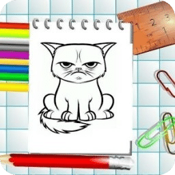 How To draw Grumpy cat