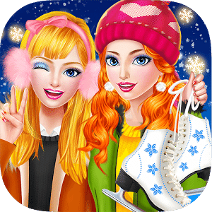 Winter Fun: Ice Skating Girls