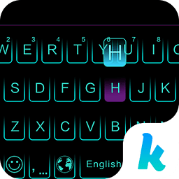 Neon Blue Kika Keyboard Theme