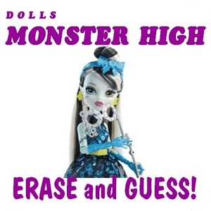 Monster DOLLS. Erase and guess