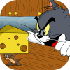 The cat Tom run and jump for Jerry