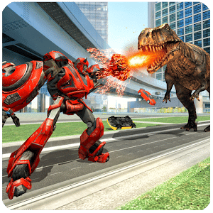 Robot vs Dinosaur Rampage : Dinosaur Hunting Games