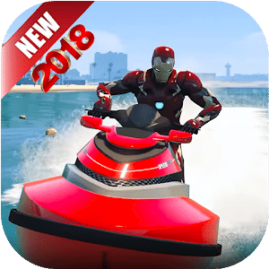 Superheroes Jet ski stunts: Top Racing Game 2018